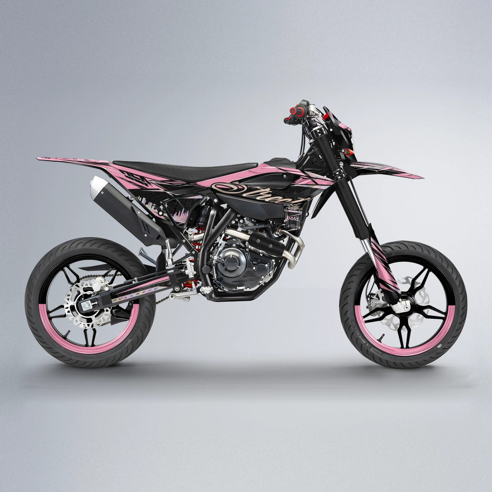 BLAZE Beta supermoto graphics kit in Sakura Pink