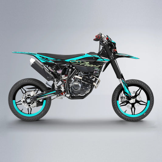 BLAZE Beta supermoto graphics kit in Teal