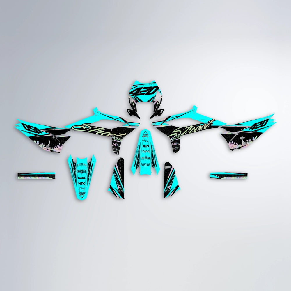 BLAZE Beta graphics kit parts layout in Teal