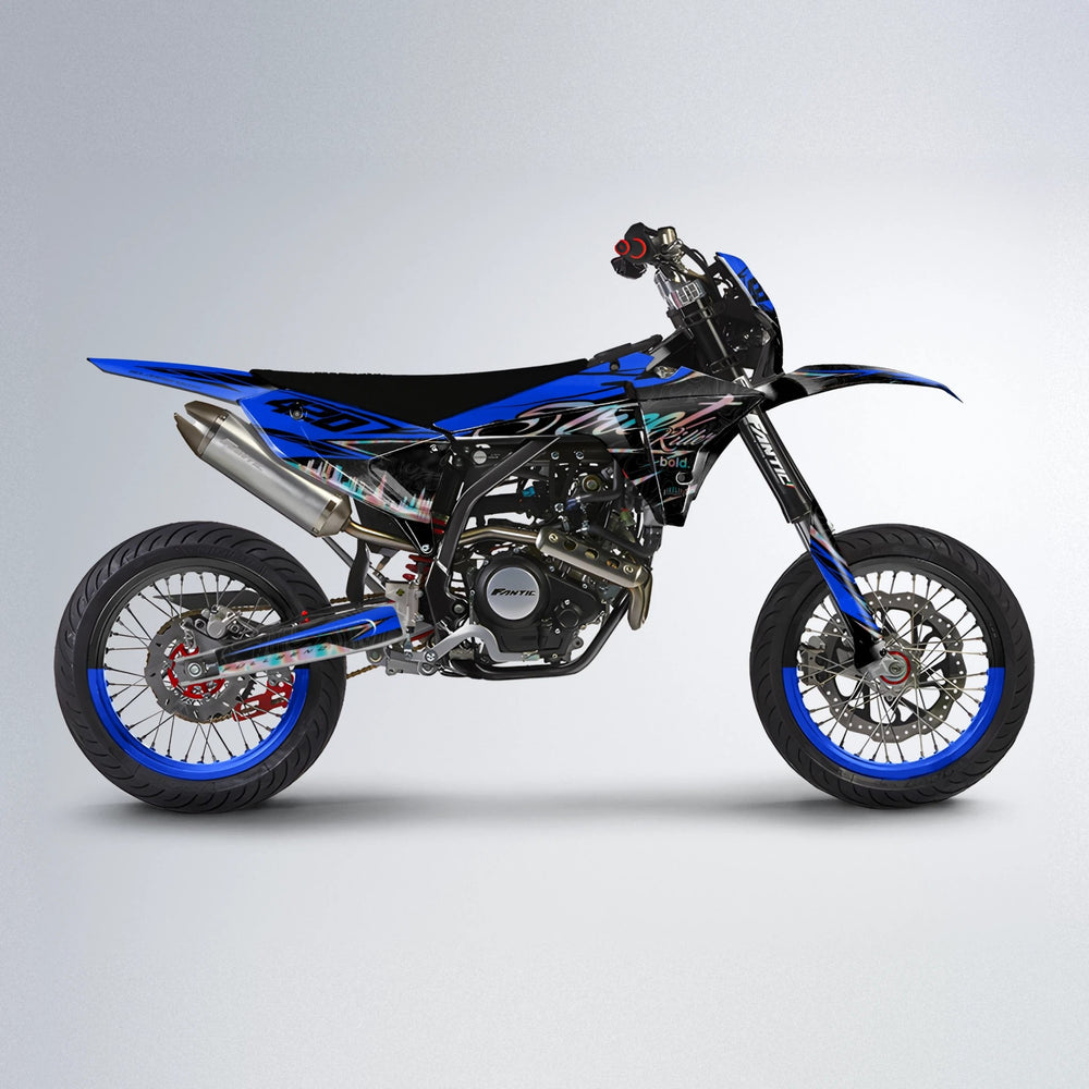 BLAZE Fantic supermoto graphics kit in Blue