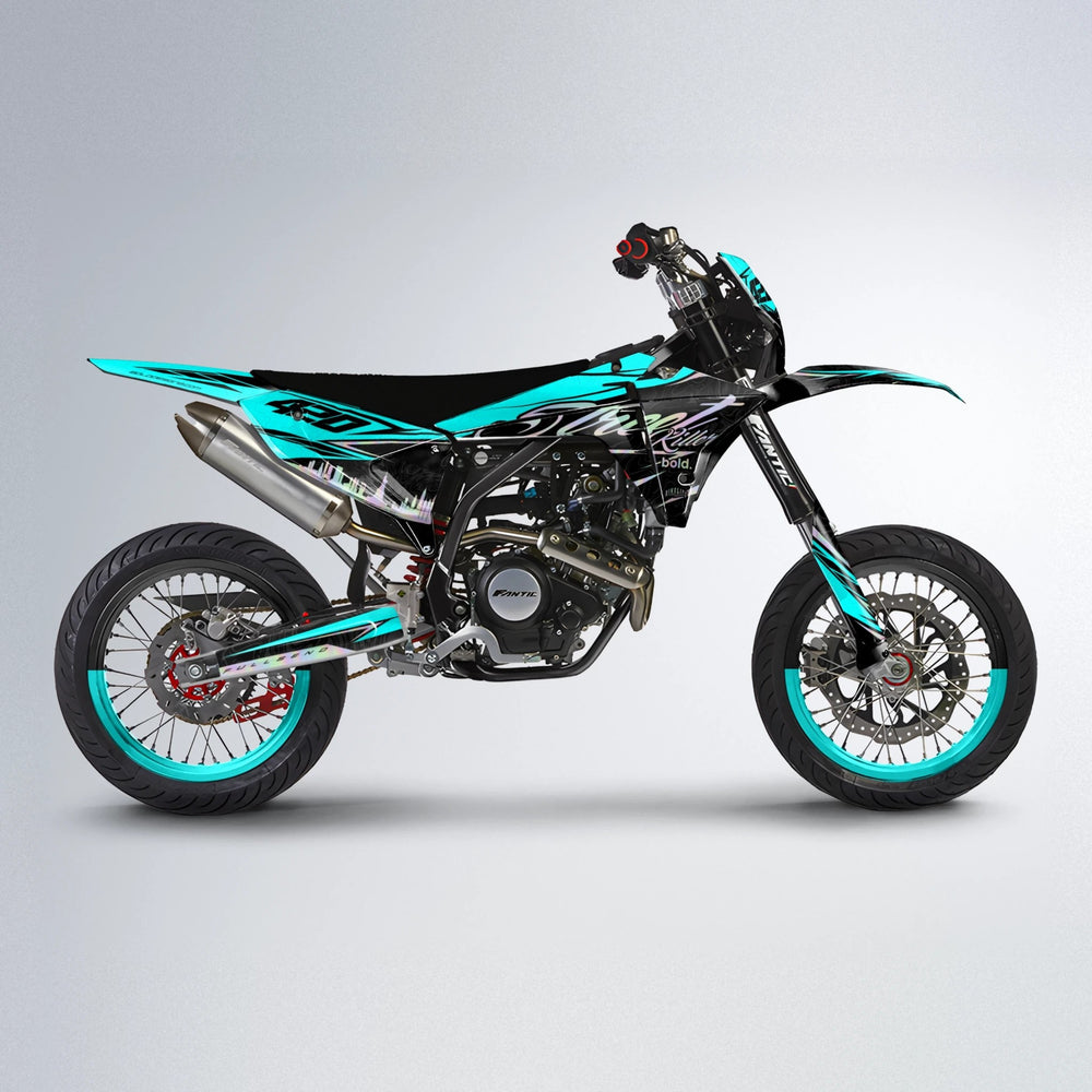 BLAZE Fantic supermoto graphics kit in Custom Colour