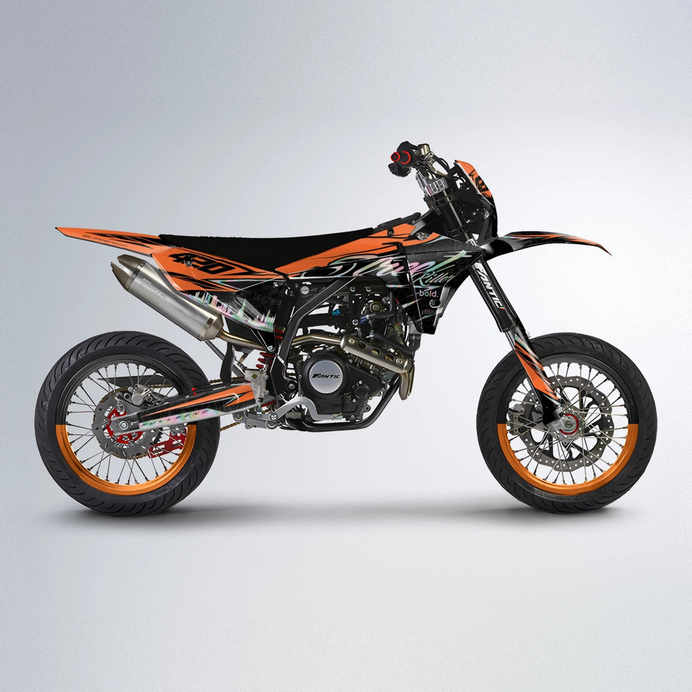 BLAZE Fantic supermoto graphics kit in Orange