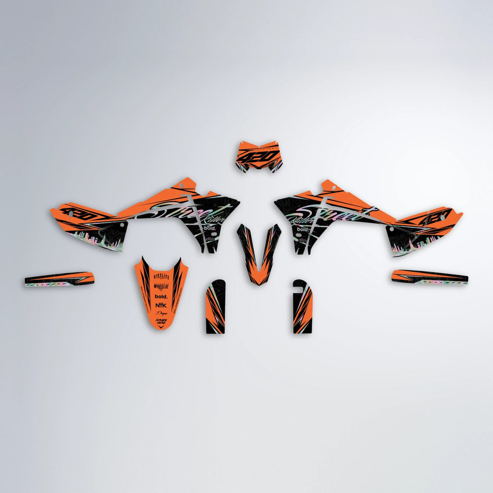 BLAZE Fantic graphics kit parts layout in Orange
