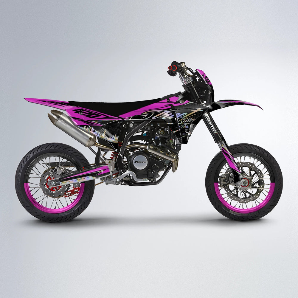 BLAZE Fantic supermoto graphics kit in Pink