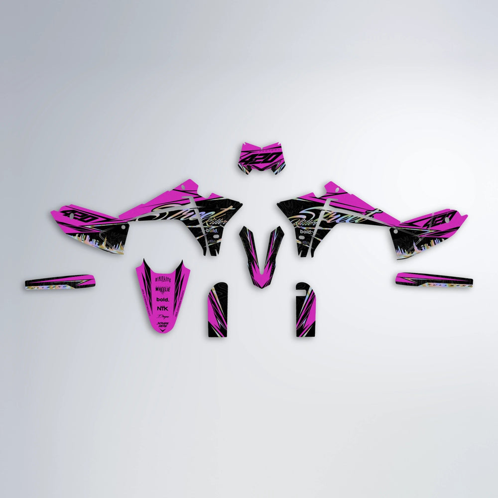 BLAZE Fantic graphics kit parts layout in Pink
