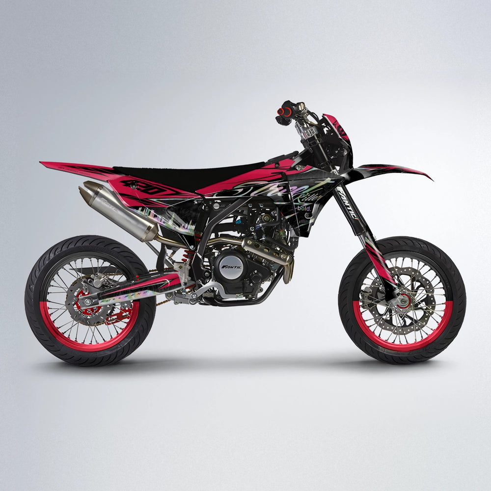 BLAZE Fantic supermoto graphics kit in Red