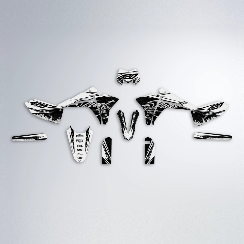 BLAZE Fantic graphics kit parts layout in White