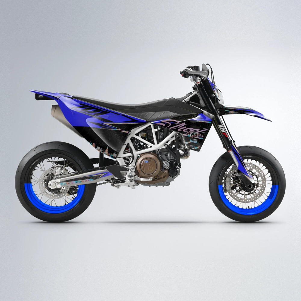 BLAZE Husqvarna 701 supermoto graphics kit in Blue