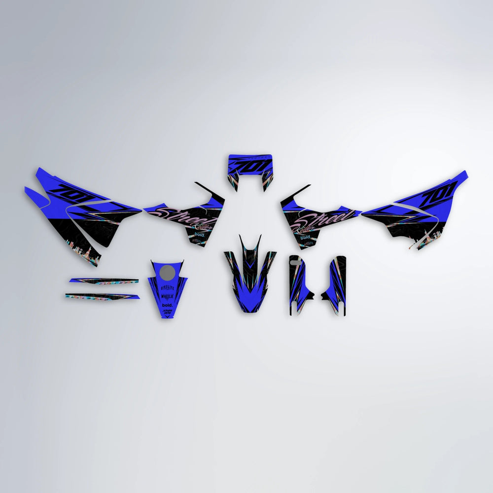 BLAZE Husqvarna 701 graphics kit parts layout in Blue