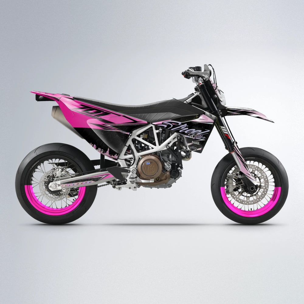 BLAZE Husqvarna 701 supermoto graphics kit in Flamingo