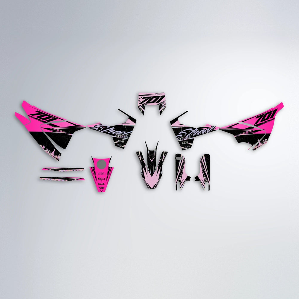 BLAZE Husqvarna 701 graphics kit parts layout in Flamingo