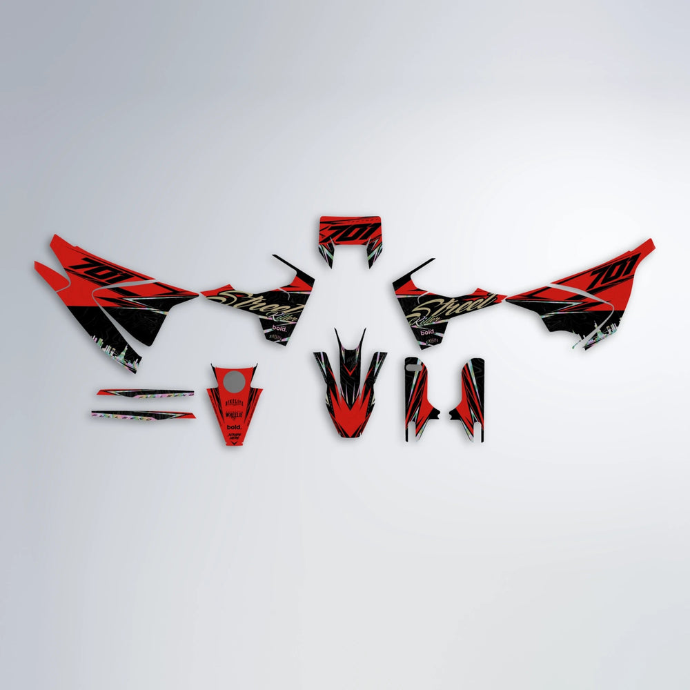 BLAZE Husqvarna 701 graphics kit parts layout in Red