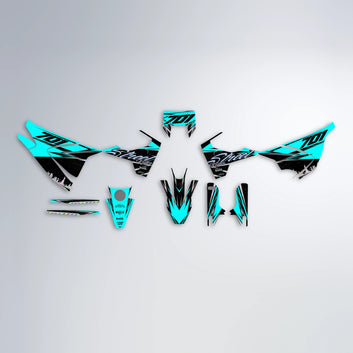 BLAZE Husqvarna 701 graphics kit parts layout in Teal