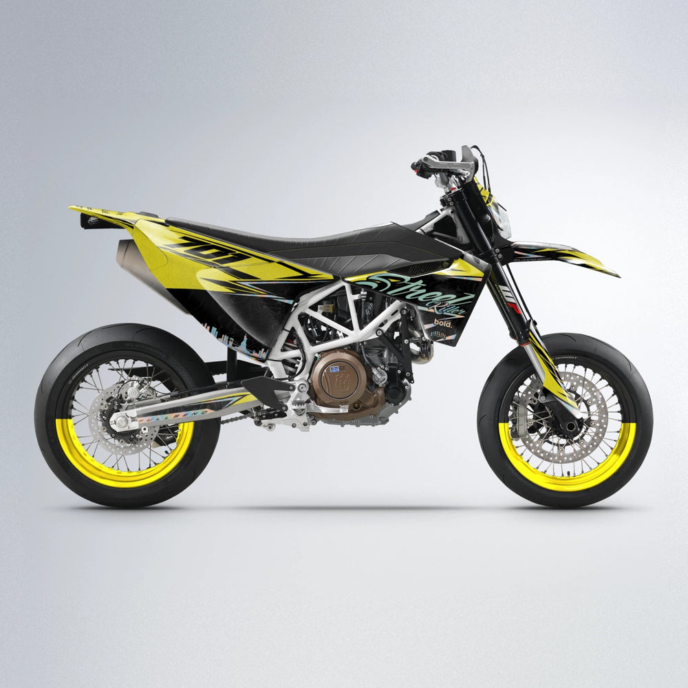 BLAZE Husqvarna 701 supermoto graphics kit in Yellow