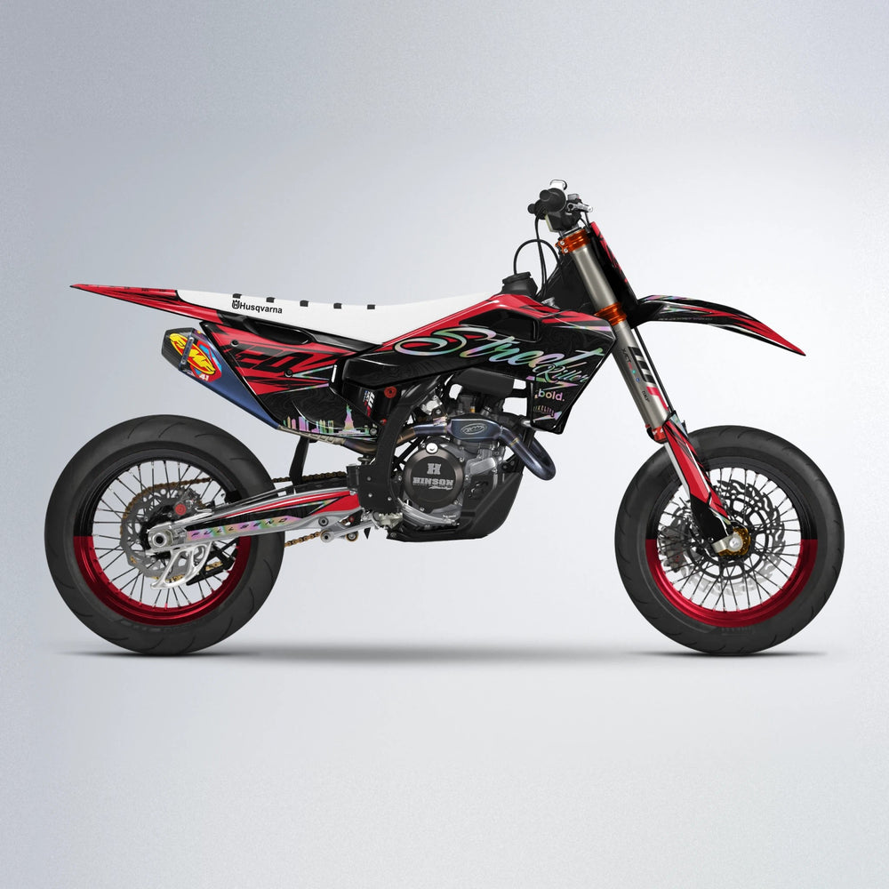 BLAZE Husqvarna FE/TE supermoto graphics kit in Red