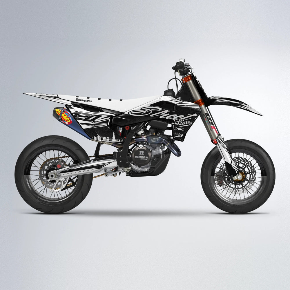 BLAZE Husqvarna FE/TE supermoto graphics kit in White