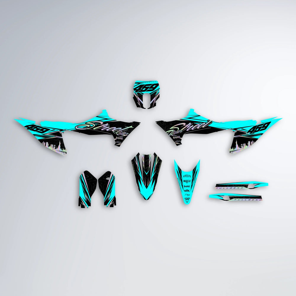 BLAZE Stark Varg MX graphics kit parts layout in Custom Colour