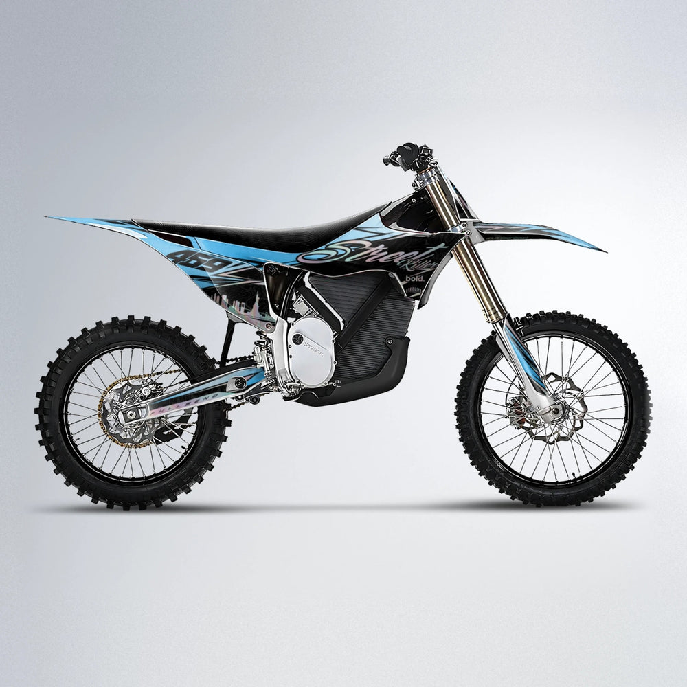 BLAZE Stark Varg MX motocross graphics kit in Light Blue & White