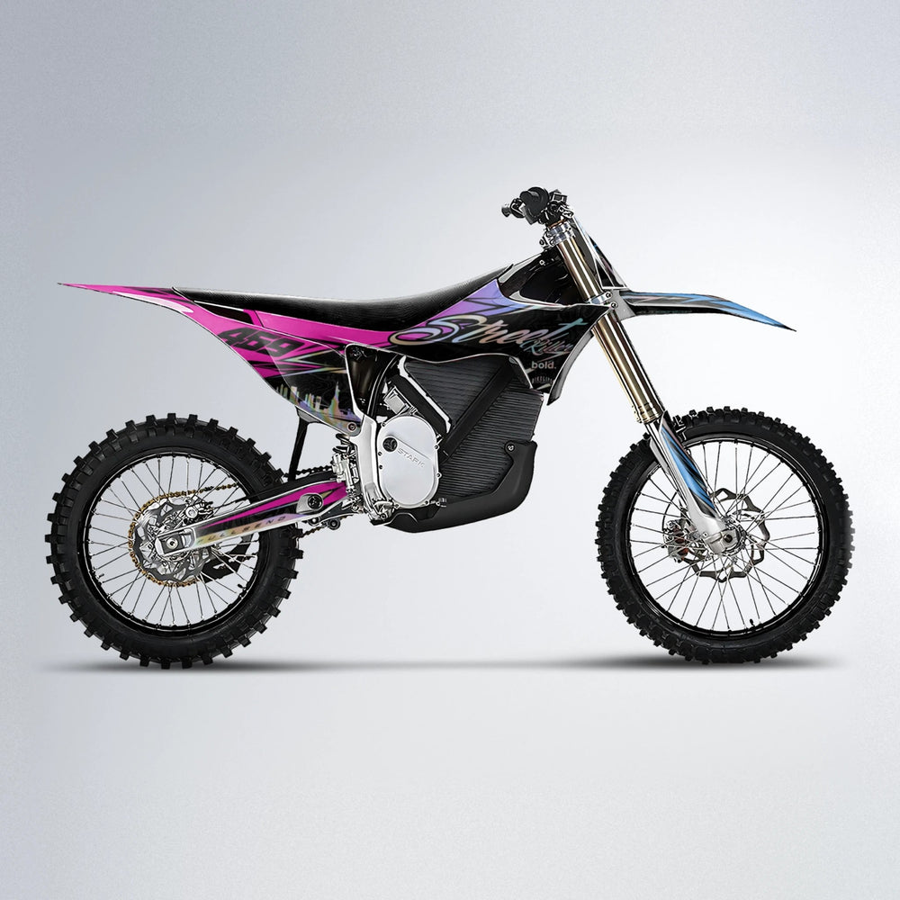 BLAZE Stark Varg MX motocross graphics kit in Pink & Light Blue