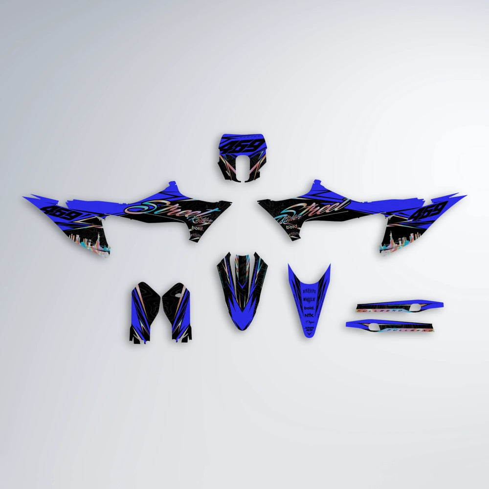 BLAZE Stark Varg SM graphics kit parts layout in Blue