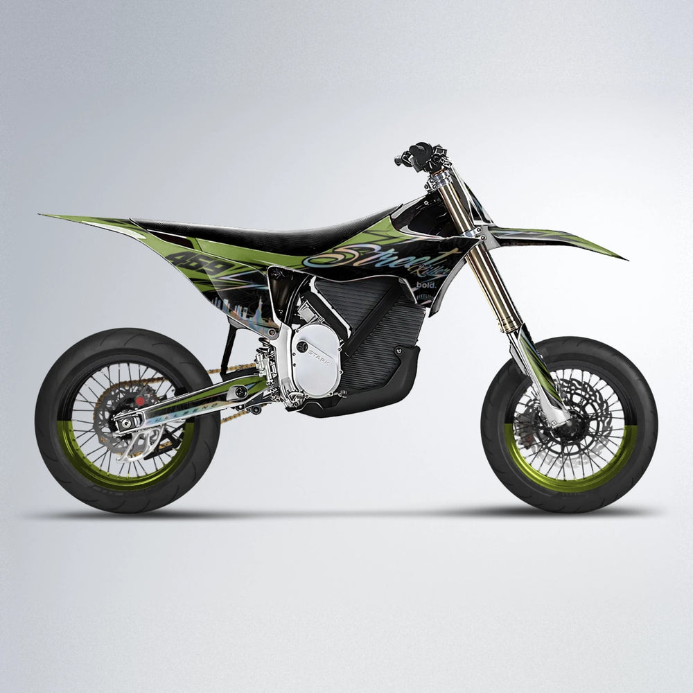 BLAZE Stark Varg SM supermoto graphics kit in Olive