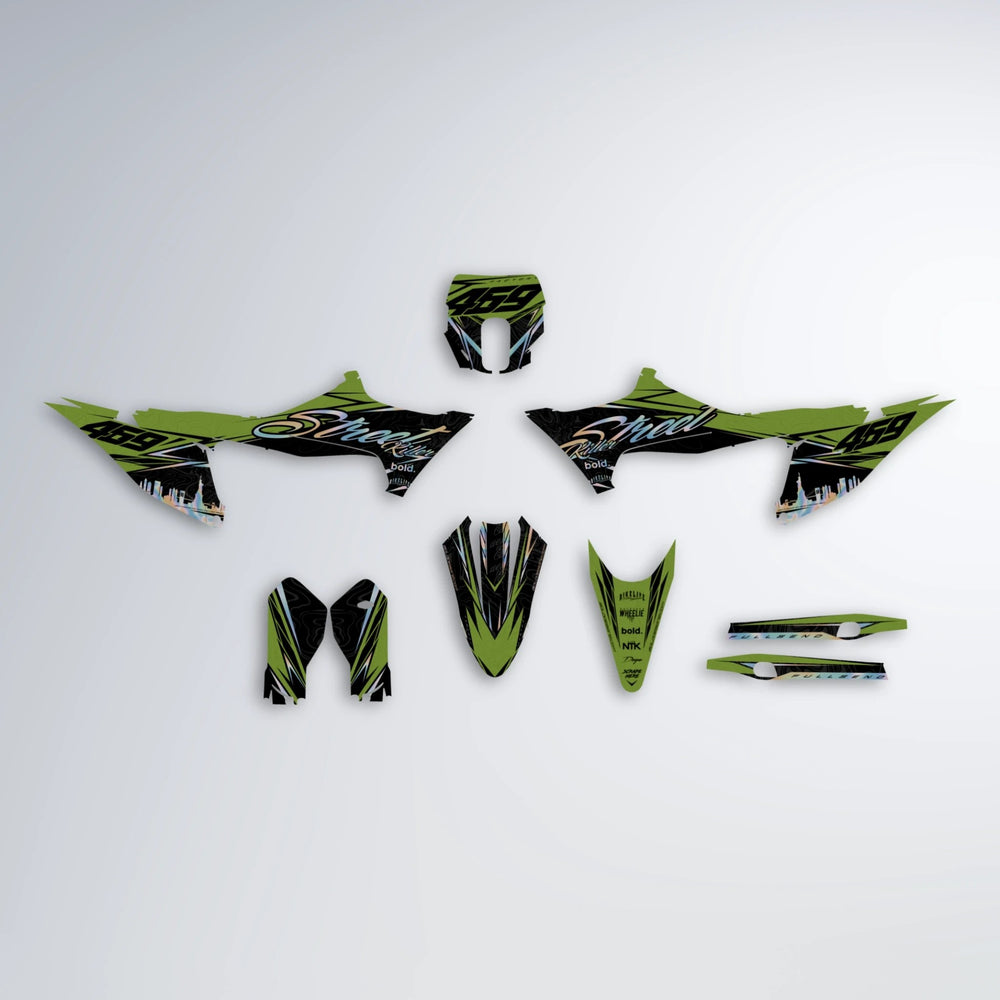 BLAZE Stark Varg SM graphics kit parts layout in Olive
