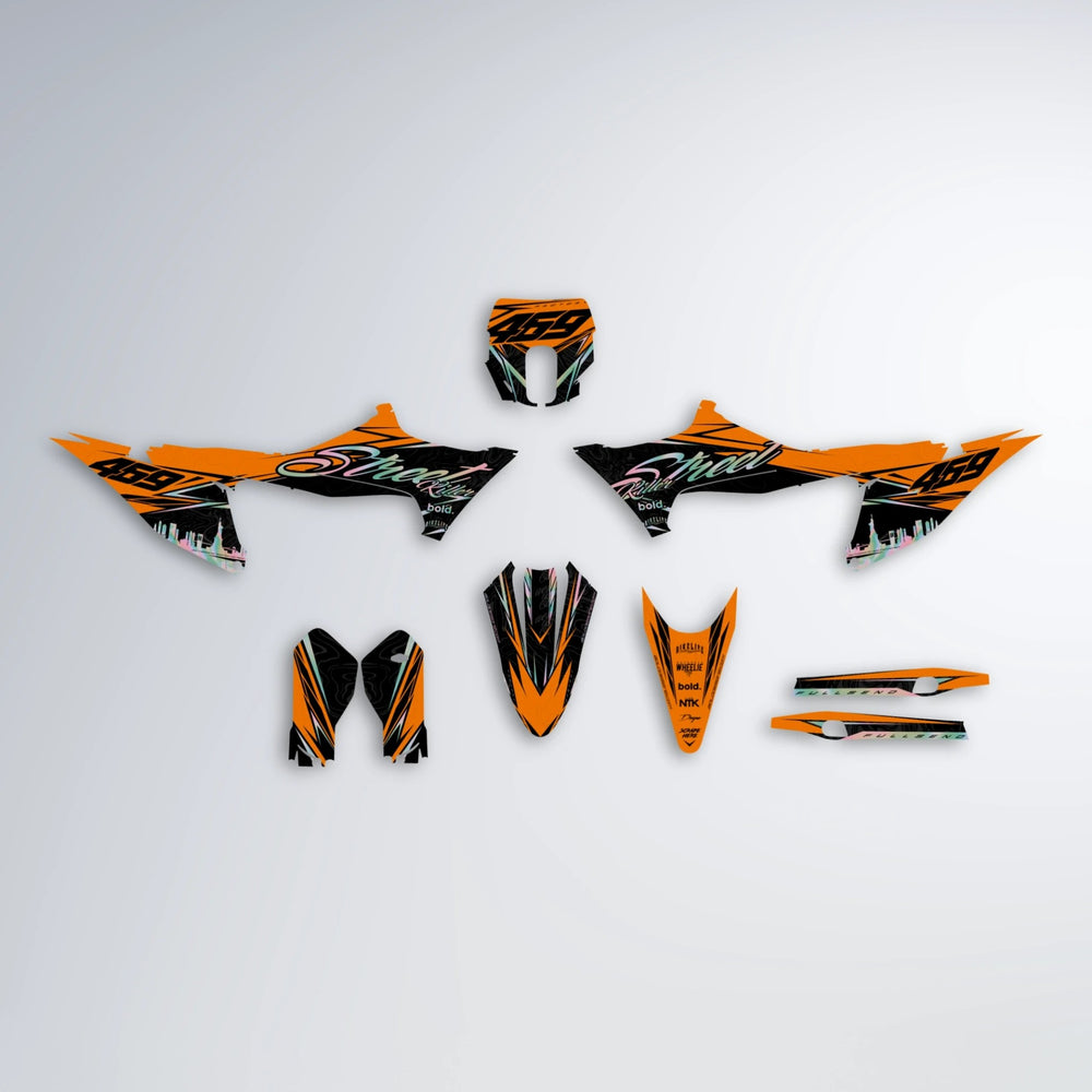 BLAZE Stark Varg SM graphics kit parts layout in Orange