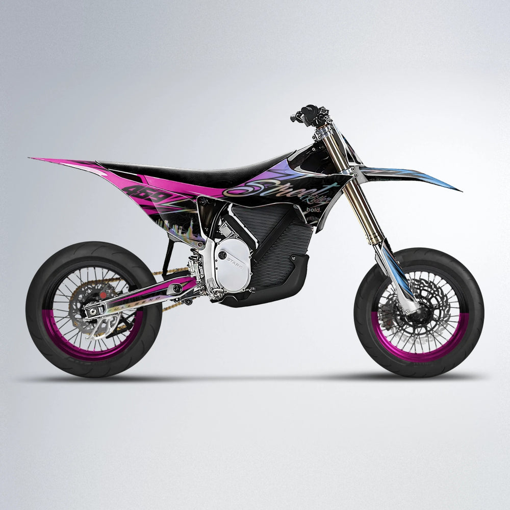 BLAZE Stark Varg SM supermoto graphics kit in Pink & Light Blue
