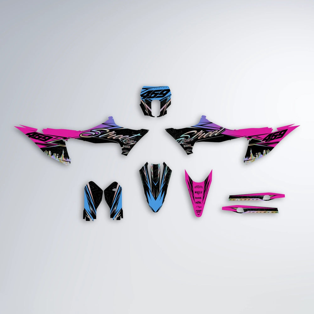 BLAZE Stark Varg SM graphics kit parts layout in Pink & Light Blue