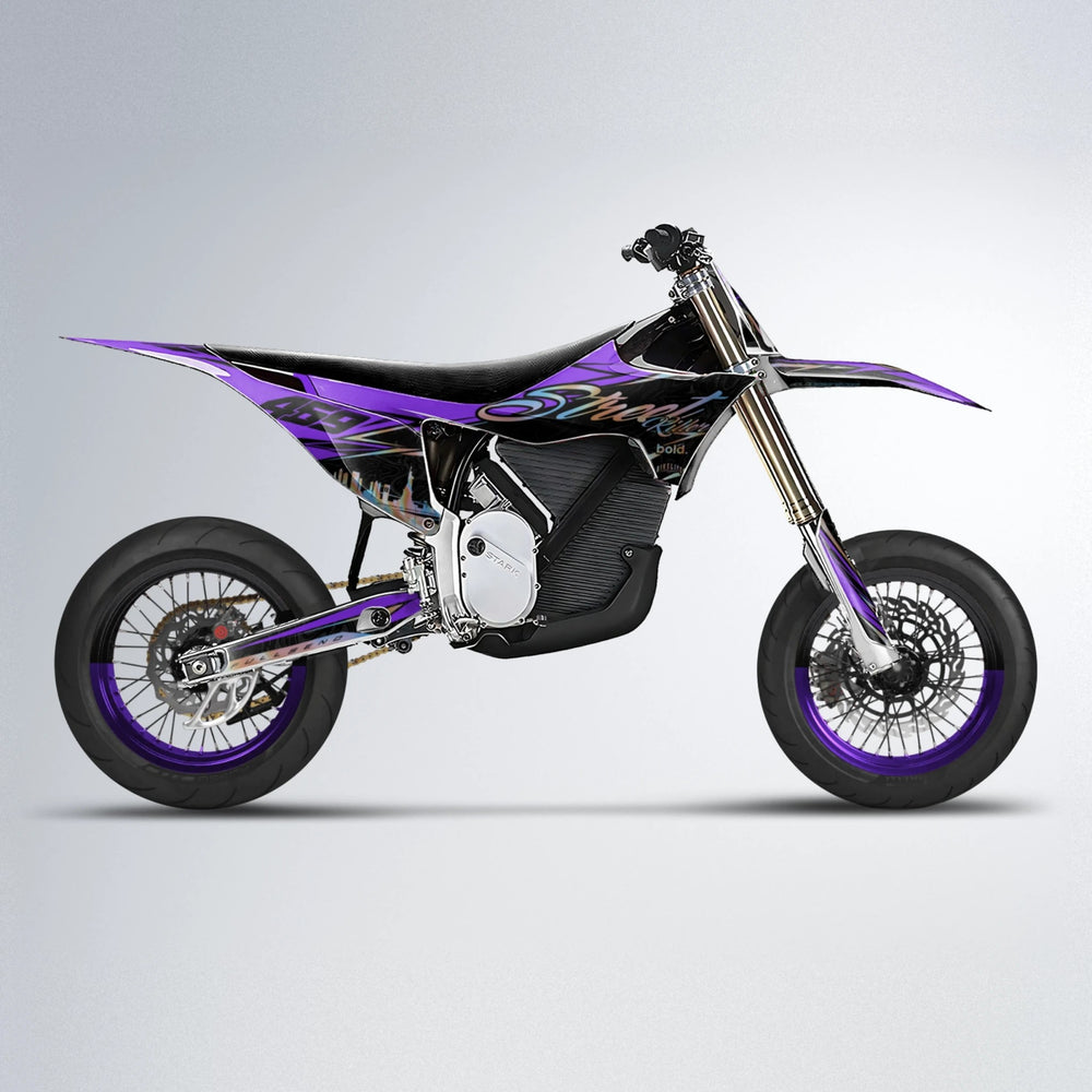 BLAZE Stark Varg SM supermoto graphics kit in Purple