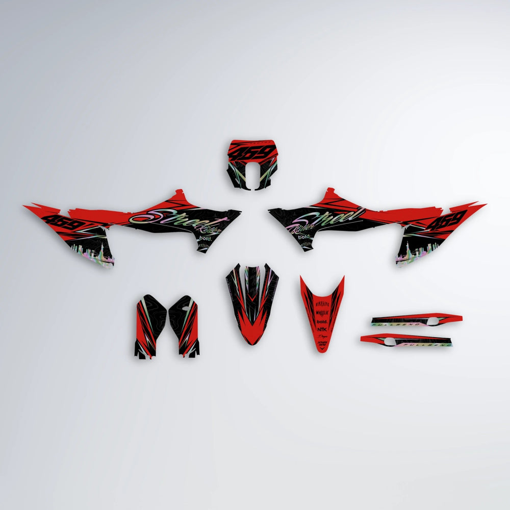 BLAZE Stark Varg SM graphics kit parts layout in Red