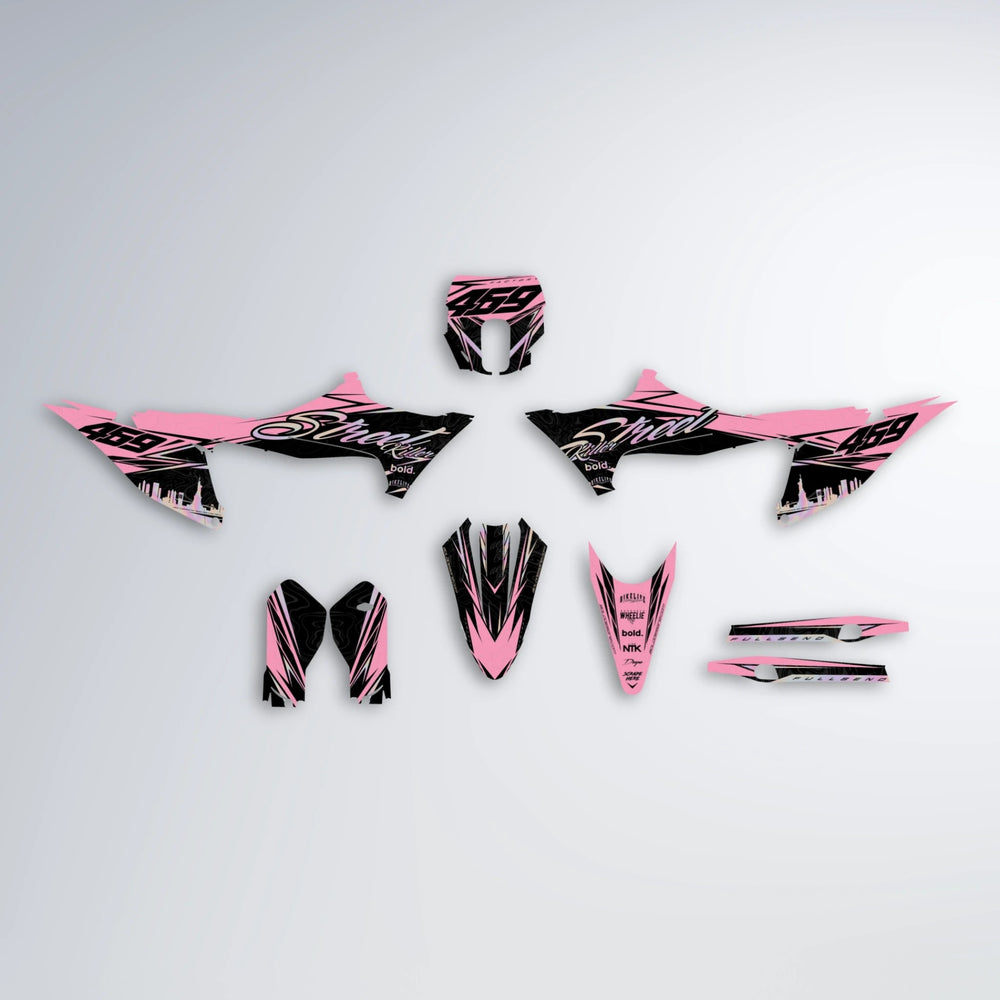 BLAZE Stark Varg SM graphics kit parts layout in Sakura Pink