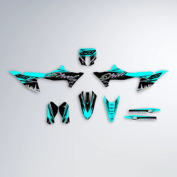 BLAZE Stark Varg SM graphics kit parts layout in Teal