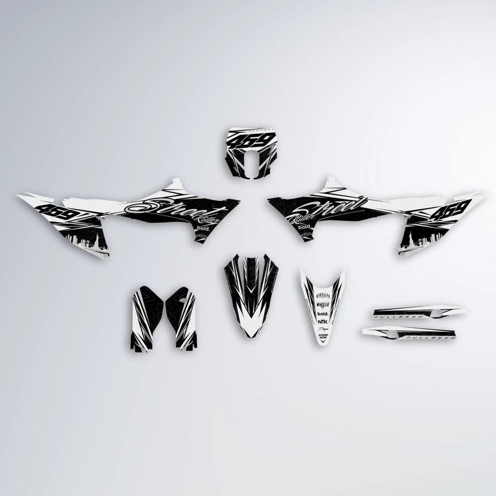 BLAZE Stark Varg SM graphics kit parts layout in White