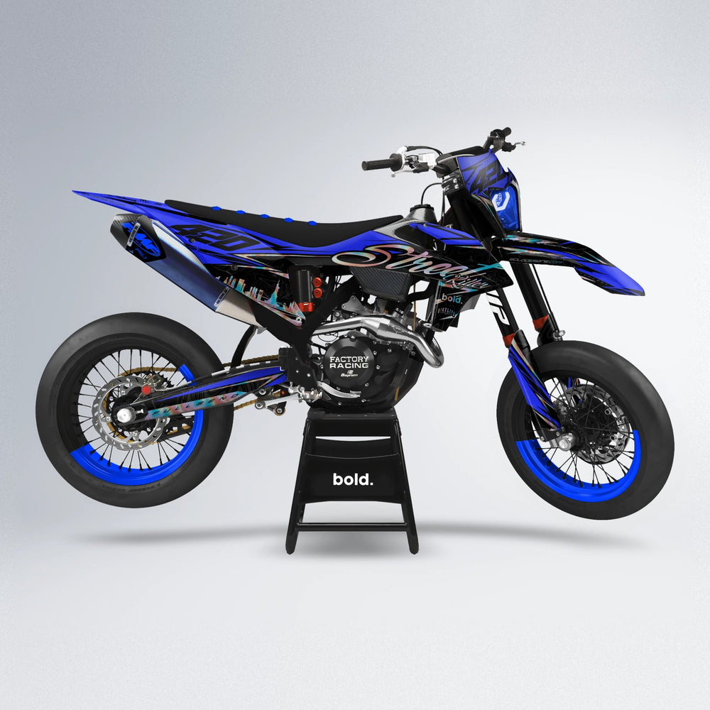 BLAZE supermoto graphics kit in Blue