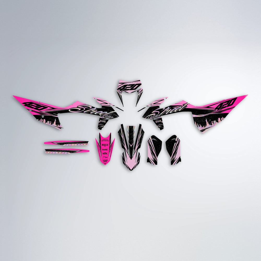BLAZE graphics kit parts layout in Flamingo