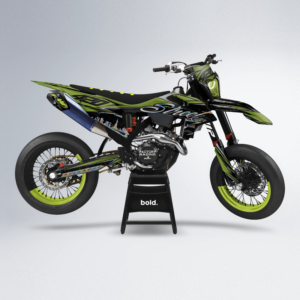 BLAZE supermoto graphics kit in Olive