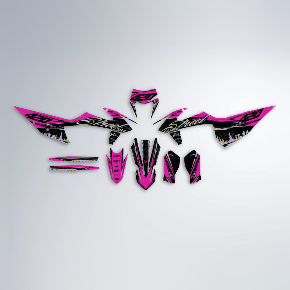 BLAZE graphics kit parts layout in Pink