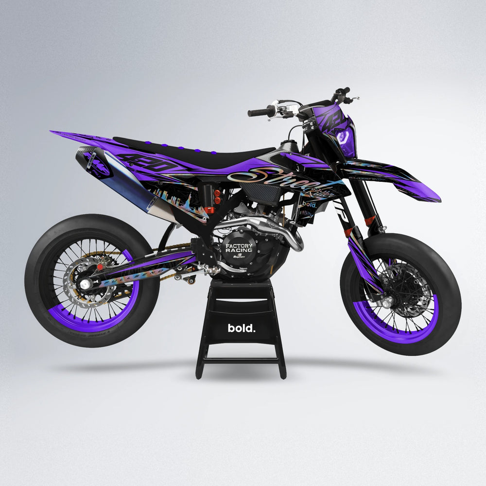 BLAZE supermoto graphics kit in Purple