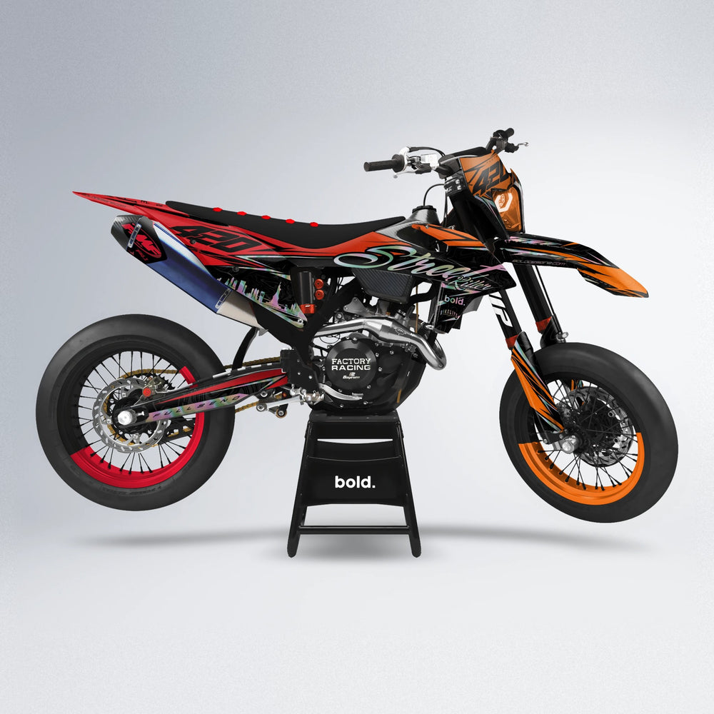 BLAZE supermoto graphics kit in Red & Orange
