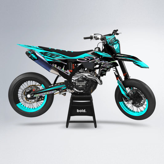 BLAZE supermoto graphics kit in Teal