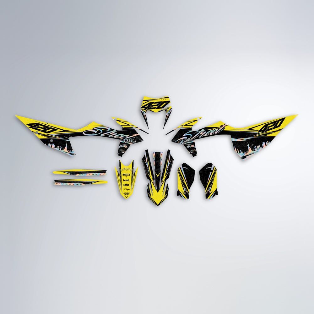 BLAZE graphics kit parts layout in Yellow