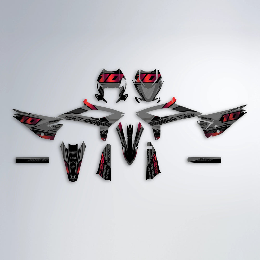 BRANDER Beta graphics kit parts layout in Black & Red