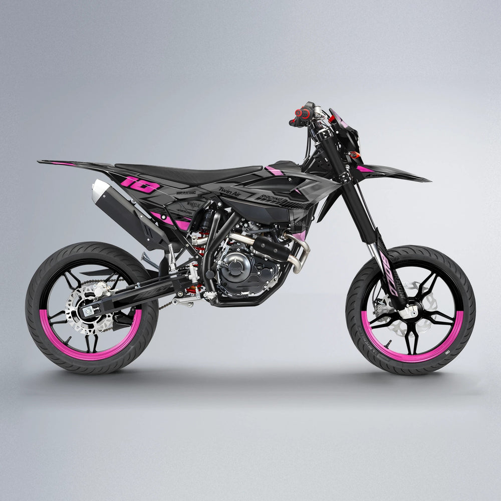 BRANDER Beta supermoto graphics kit in Flamingo