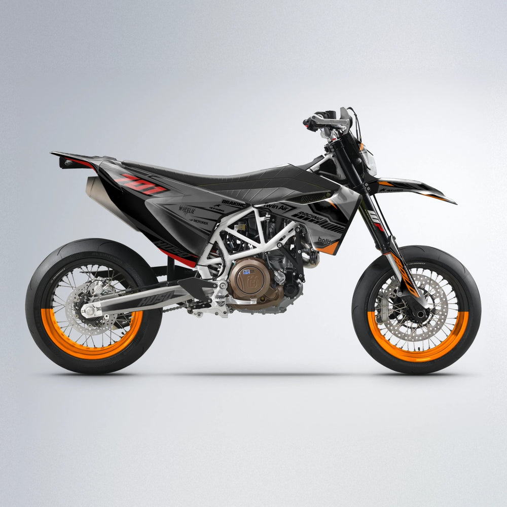 BRANDER Husqvarna 701 supermoto graphics kit in Red & Orange