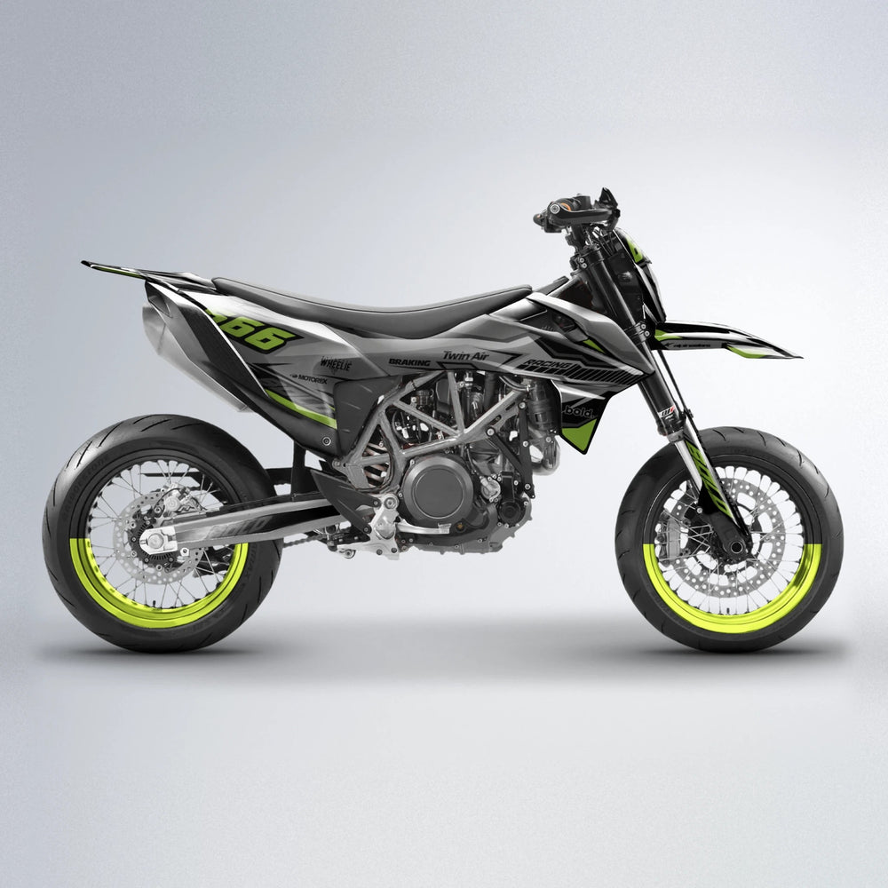 BRANDER KTM SMC 690 supermoto graphics kit in Olive