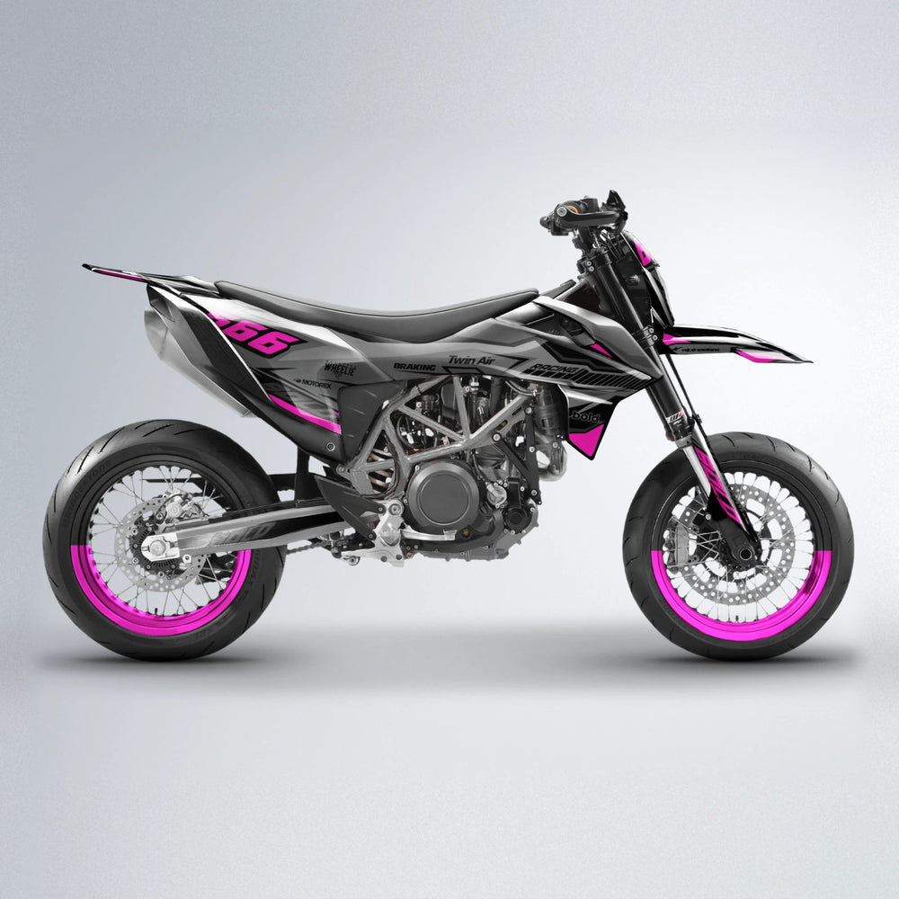 BRANDER KTM SMC 690 supermoto graphics kit in Pink