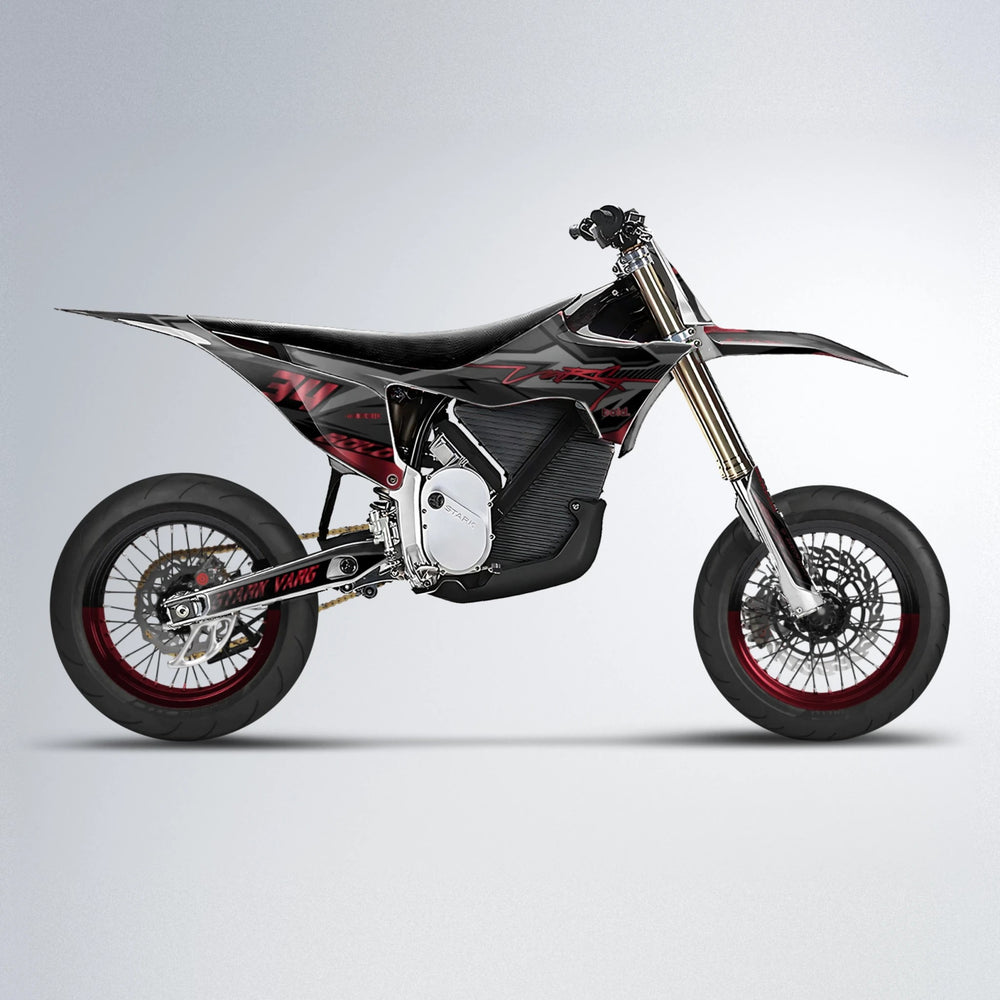 BRANDER Stark Varg SM supermoto graphics kit in Black & Red