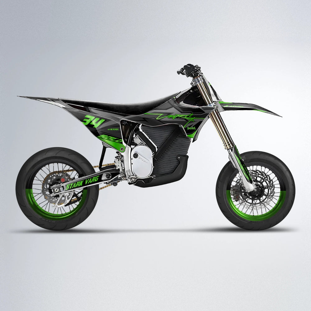 BRANDER Stark Varg SM supermoto graphics kit in Green