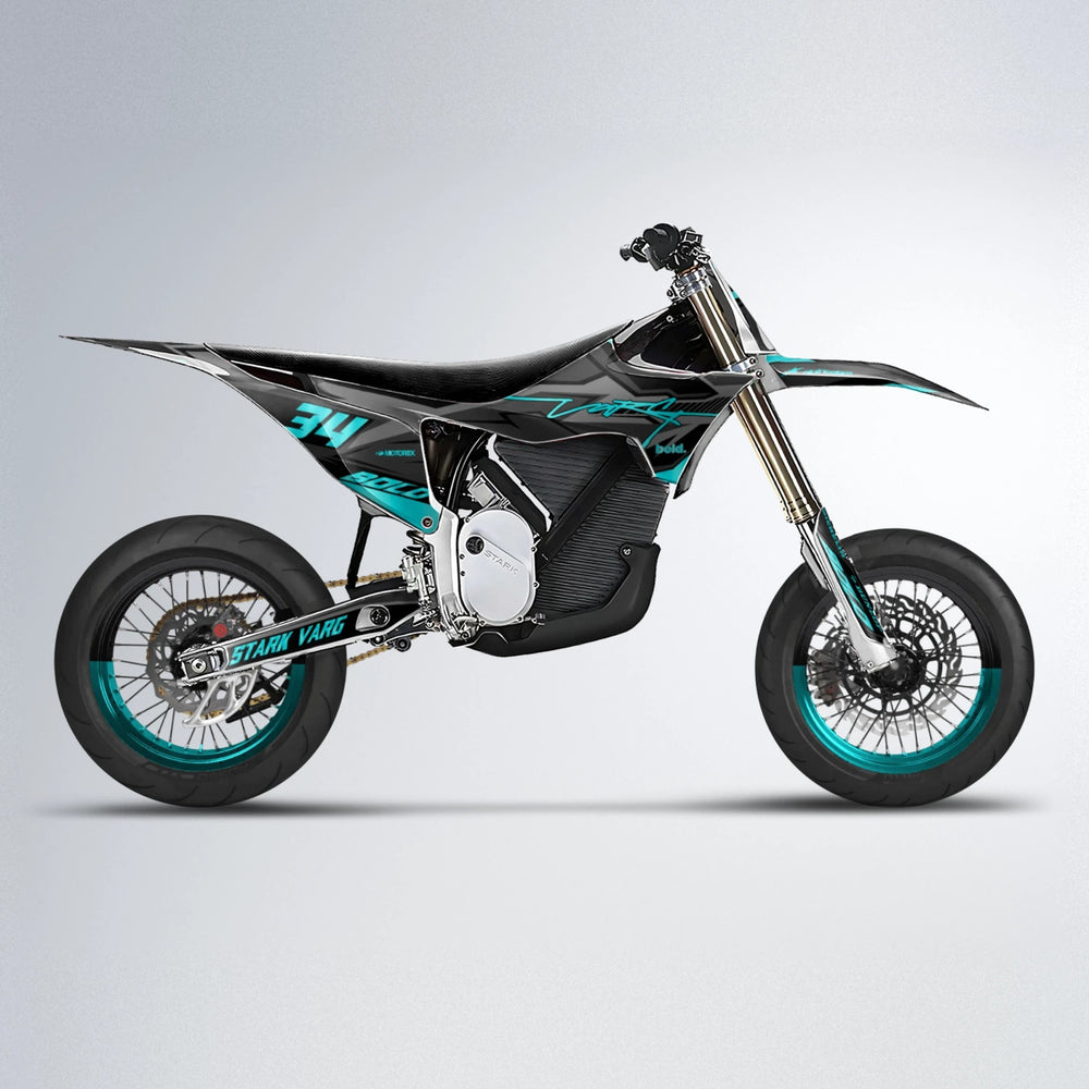 BRANDER Stark Varg SM supermoto graphics kit in Teal
